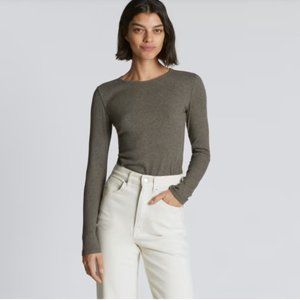 Everlane Prima Micro-Rib Long Sleeve Crew